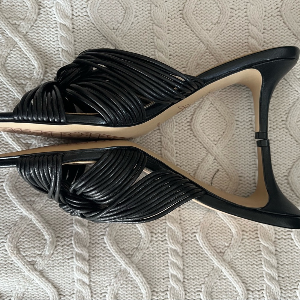 New! Jewel Badgley Mischka Black Heeled Slide Sandals Women’s Size 7.5 - Picture 11 of 14